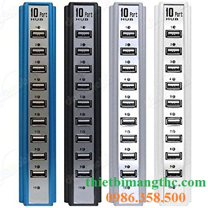 Bộ chia USB 10 cổng, bộ chia có nguồn ngoài 2A